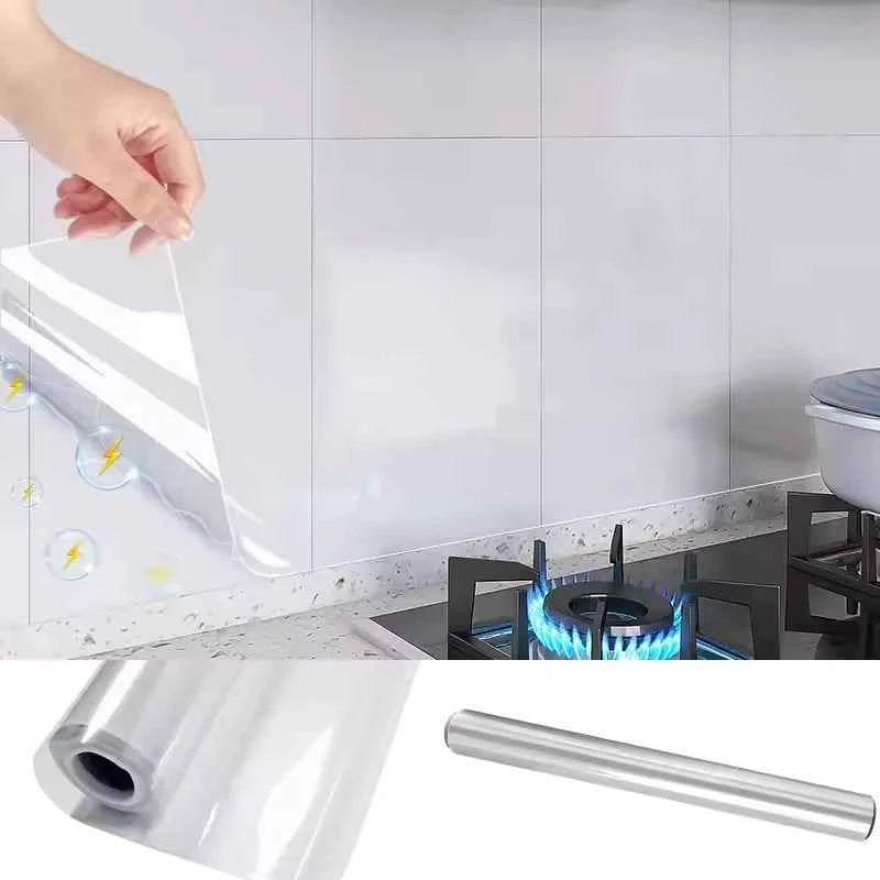 Transparent Wallpaper Kitchen Electrostatic Adsorption Protective Film Oil Proof Wall Sticker Decorative Film Wall Papers Home