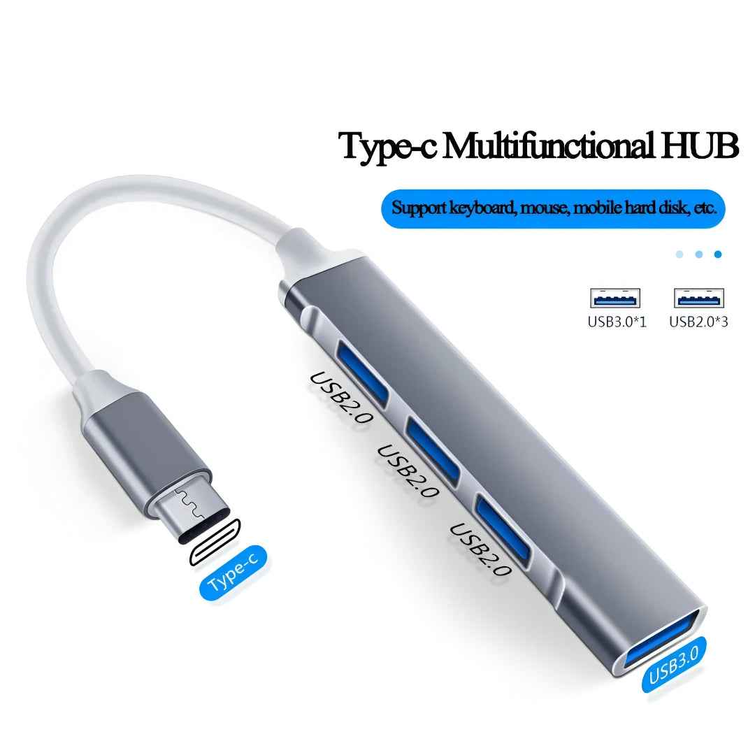 USB-C/USB Hub med 4 portar