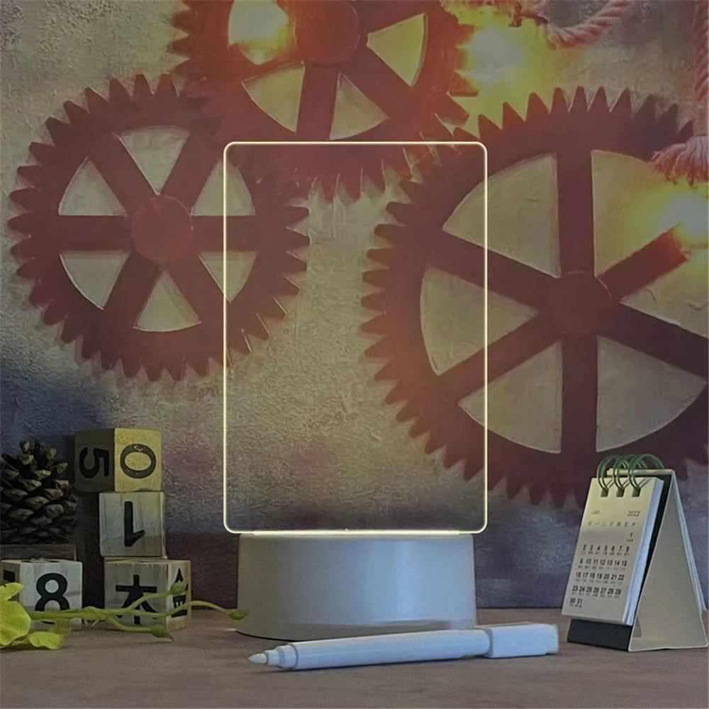 LED-nattlampa med skrivtavla