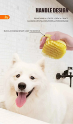 Dog Bathing Brush Pet Massage Brush Shampoo Dispenser Soft Silicone Brush Rubber Bristle for Dogs and Cats Shower Grooming Tool