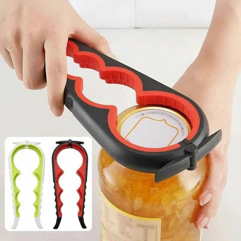 Can Opener Multi Functional Four In One Beverage Bottle Opener Cap Twister Four Position Can Opener Anti Slip Cap Twister