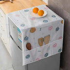 Refrigerator Dust Cover with Storage Bag Washable Printing Multi-purpose Household Washing Machine Cabinet Dust Protection Cover
