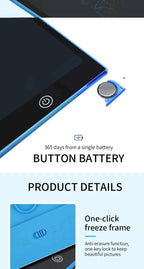 6.5/8.5/10/12 Inch LCD Drawing Tablet for Kids, Rechargeable Erasable Board with Pen, Travel Educational Toy Gift for Boys Girls