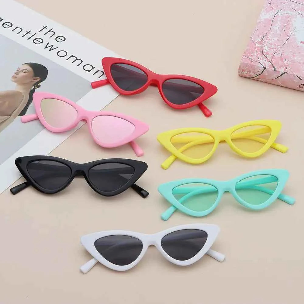 Vintage New Cat Eye Kids Sunglasses Boys Girls Small Triangle Frame Gift Sun Glasses Children Baby Oculos De Sol Infantil UV400