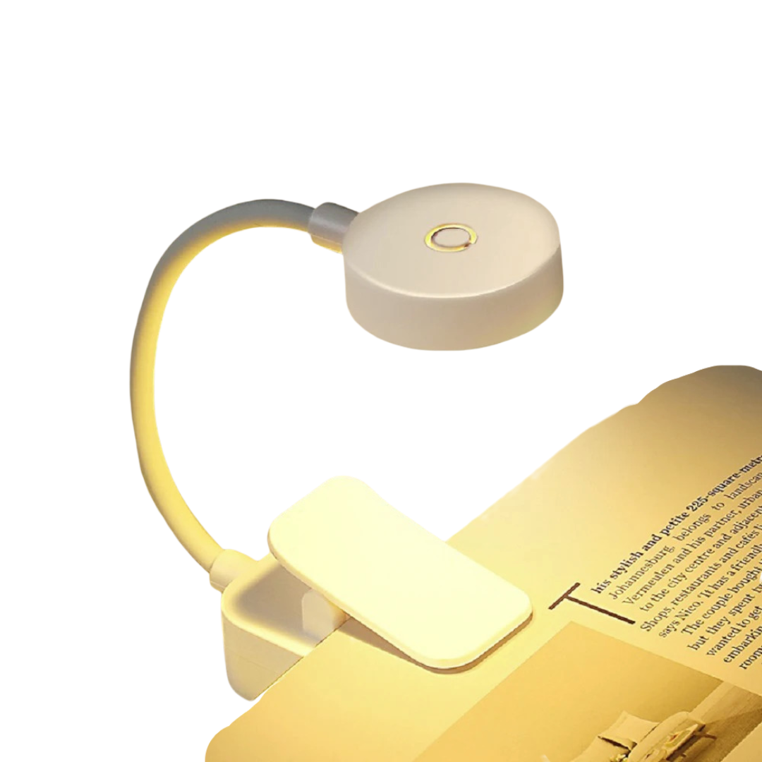 Hopfällbar boklampa med klämma