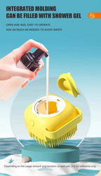 Dog Bathing Brush Pet Massage Brush Shampoo Dispenser Soft Silicone Brush Rubber Bristle for Dogs and Cats Shower Grooming Tool