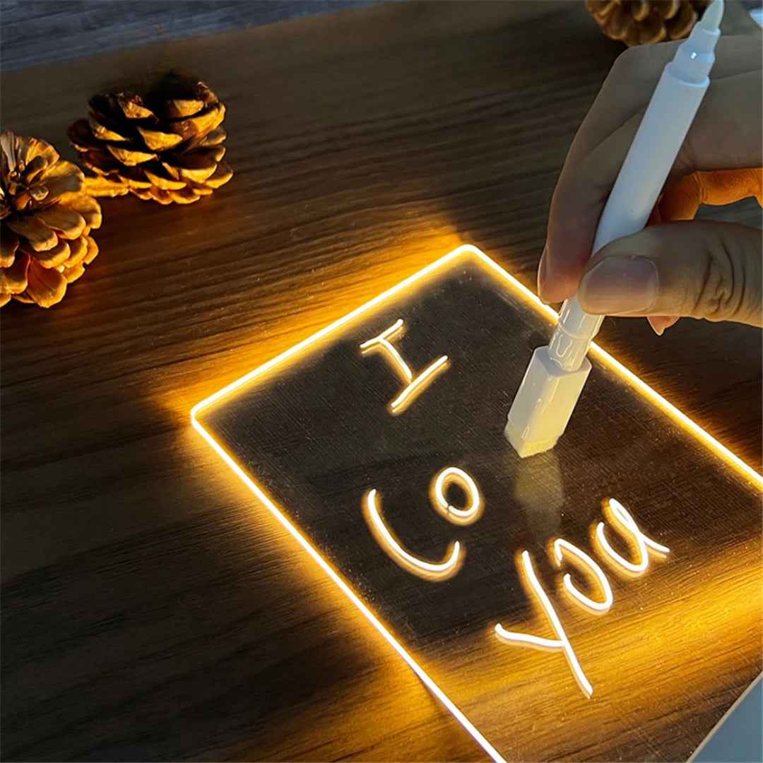 LED-nattlampa med skrivtavla