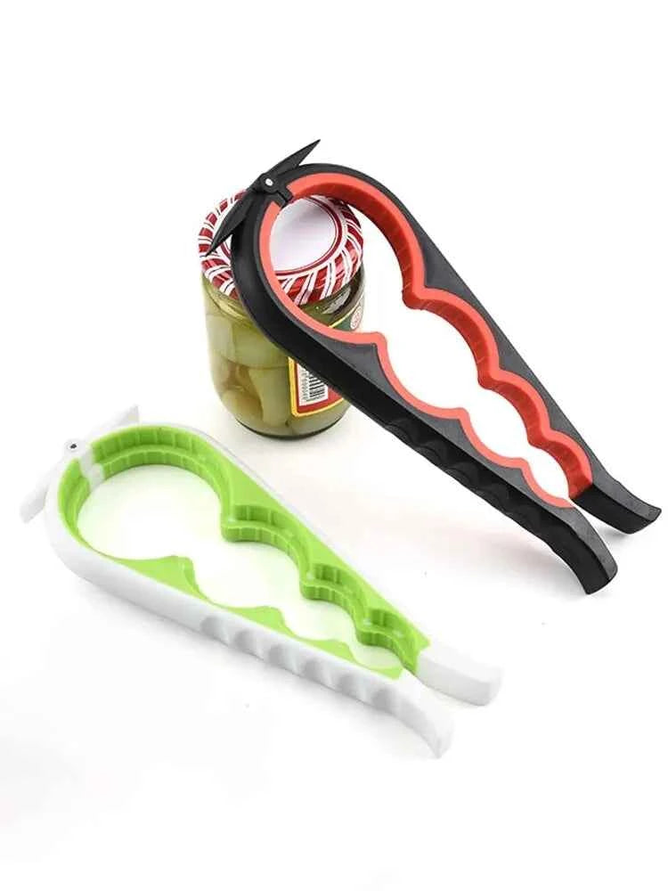 Can Opener Multi Functional Four In One Beverage Bottle Opener Cap Twister Four Position Can Opener Anti Slip Cap Twister