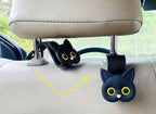 2pcs Adorable 3D Cartoon Cat Car Seat Headrest Hooks - Universal Vehicle Storage Organizer for Handbags, Purses, Coats - Cute Ca