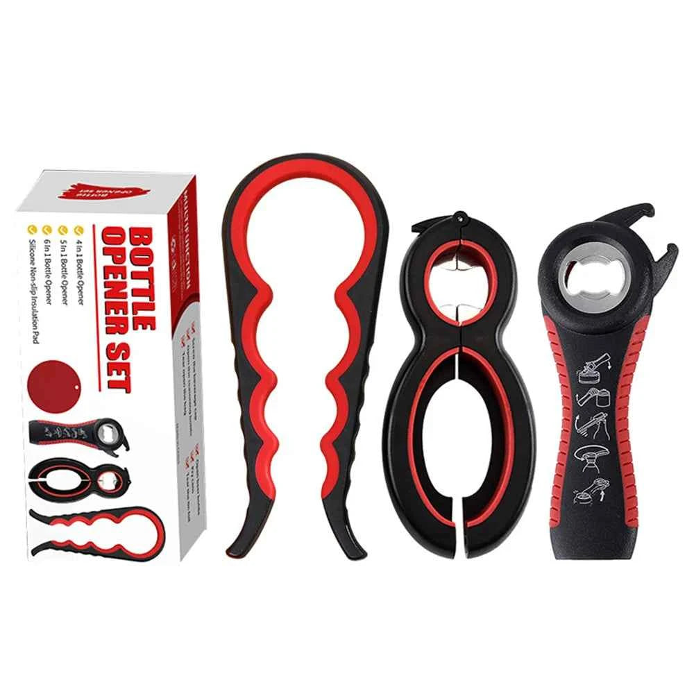 Can Opener Multi Functional Four In One Beverage Bottle Opener Cap Twister Four Position Can Opener Anti Slip Cap Twister