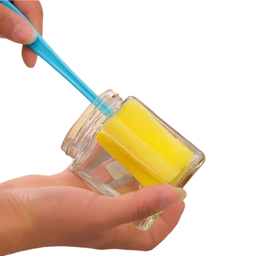 Lång flask och glasborste