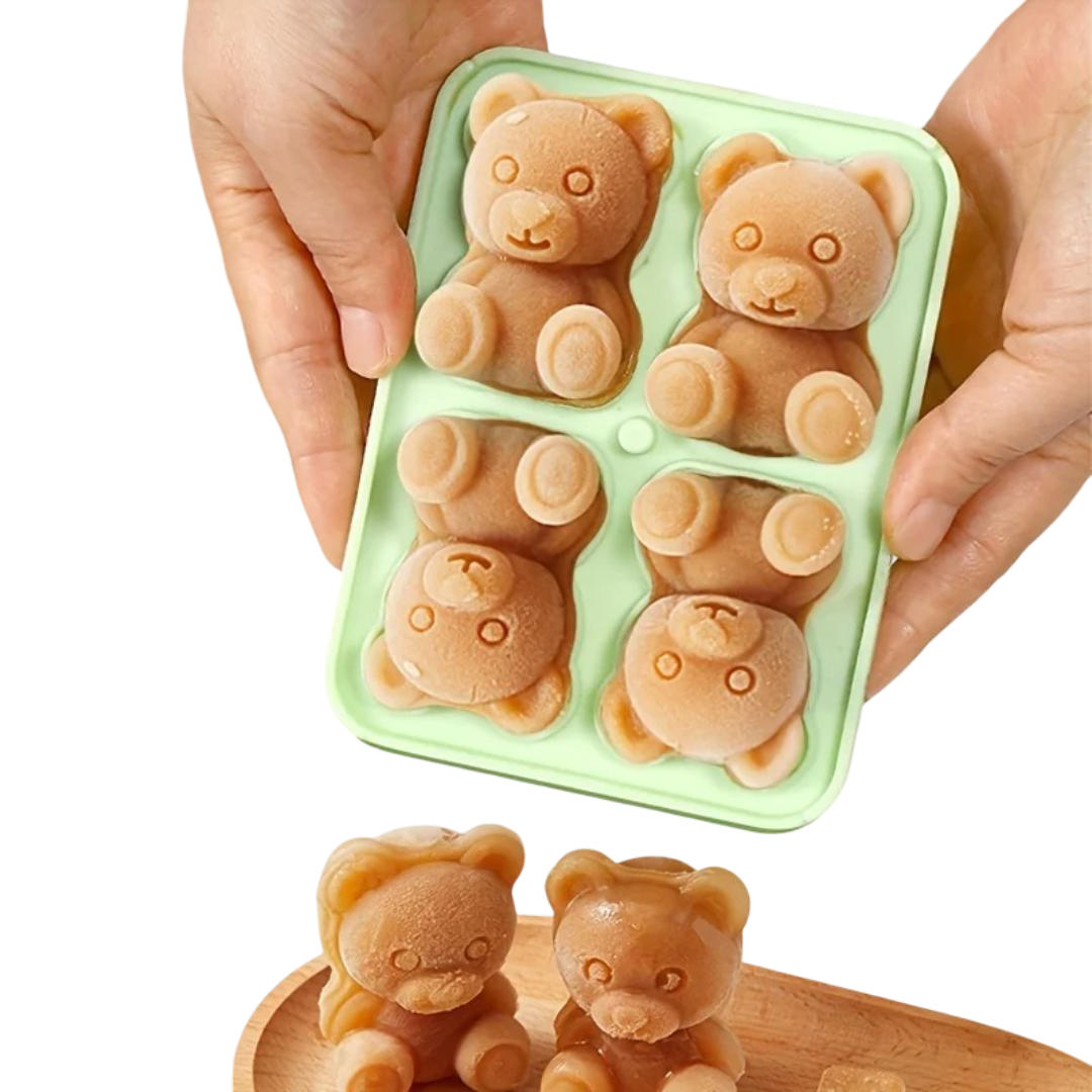Silikonform för isbitar i nallebjörnsdesign