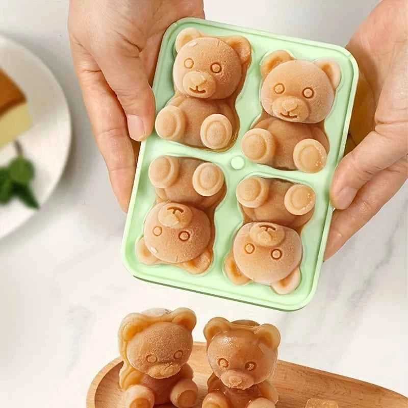 Silikonform för isbitar i nallebjörnsdesign