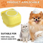 Dog Bathing Brush Pet Massage Brush Shampoo Dispenser Soft Silicone Brush Rubber Bristle for Dogs and Cats Shower Grooming Tool